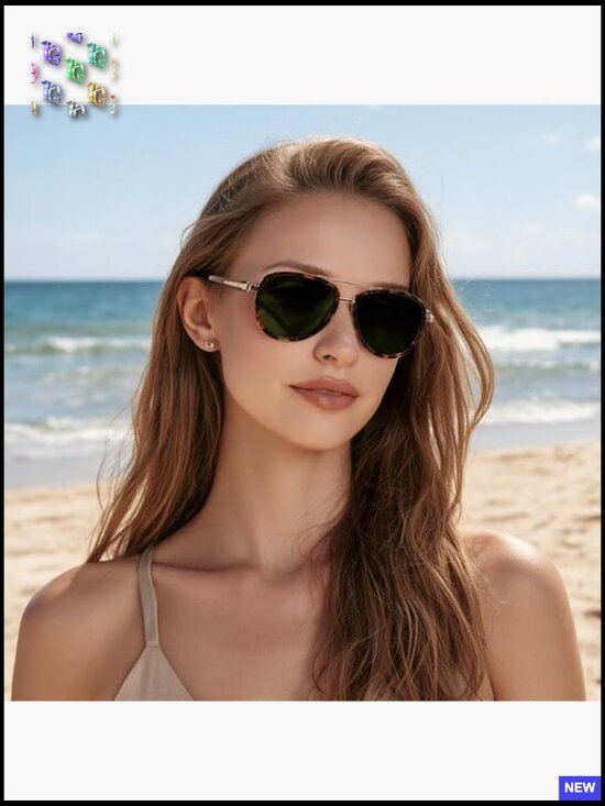 Retro Polarized Aviator Sunglasses Classic Square Frame UV400 Protection main image 5